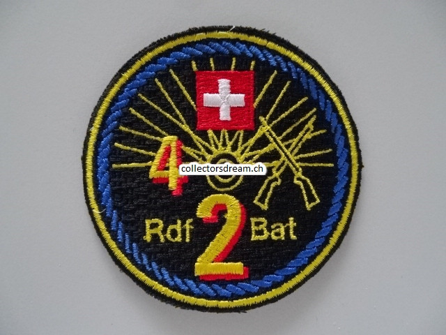 Patch / Stoffabzeichen Schweizer Armee, Rdf Bat 2 (4) blauer Rand