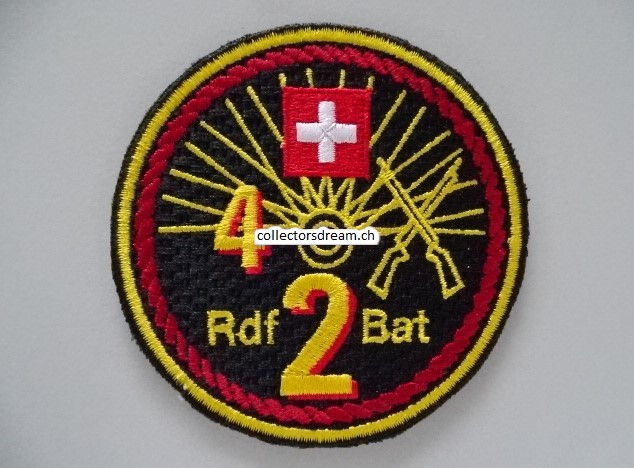 Patch / Stoffabzeichen Schweizer Armee, Rdf Bat 2 (4) roter Rand