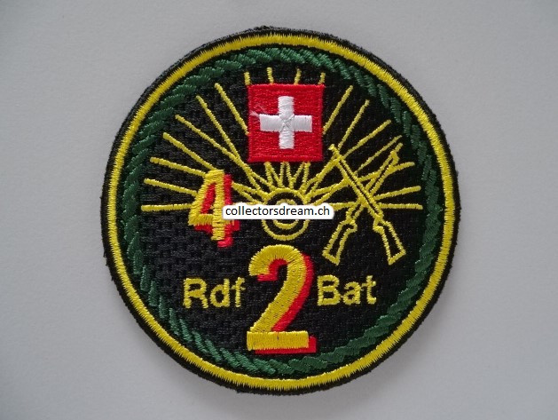 Patch / Stoffabzeichen Schweizer Armee, Rdf Bat 2 (4) grüner Rand