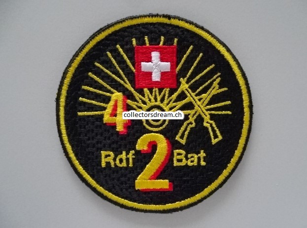 Patch / Stoffabzeichen Schweizer Armee, Rdf Bat 2 (4) schwarzer Rand
