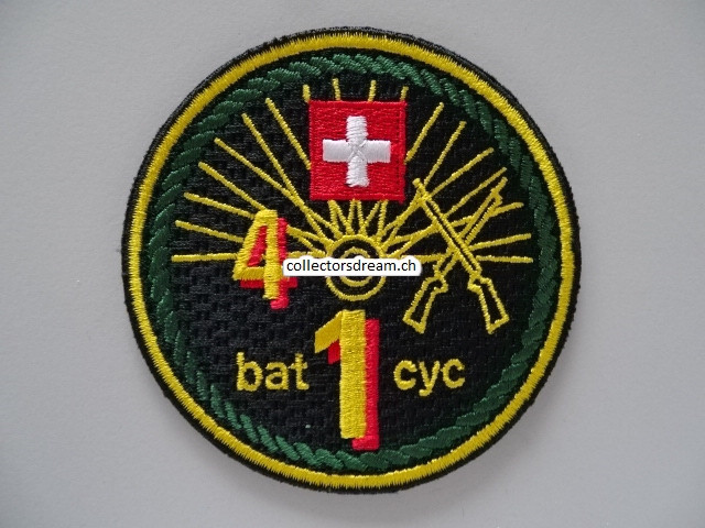 Patch / Stoffabzeichen Schweizer Armee, bat cyc 1 (4) grüner Rand
