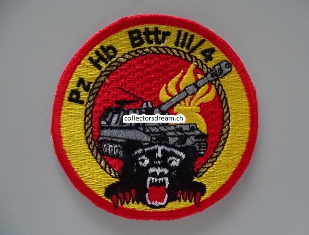 Patch / Stoffabzeichen Schweizer Armee Pz Hb Bttr III/4