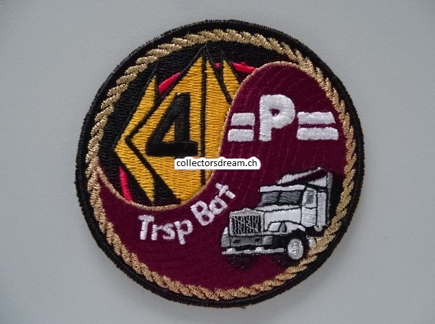 Patch / Stoffabzeichen Schweizer Armee Trsp Bat 4