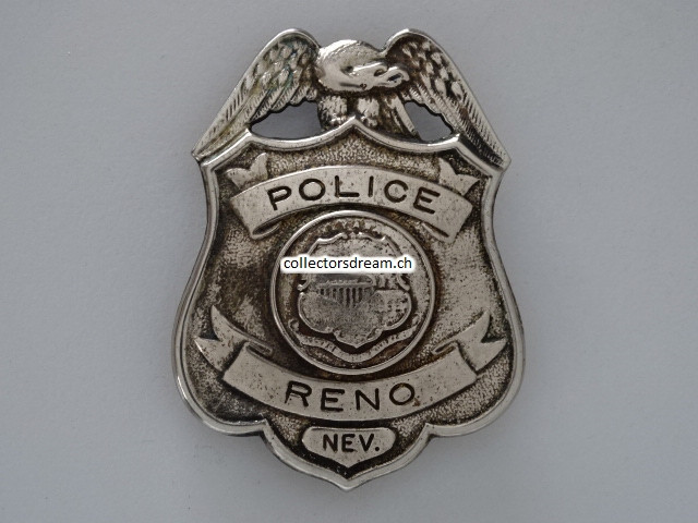 Metallabzeichen Badge  "Police Reno Nev."