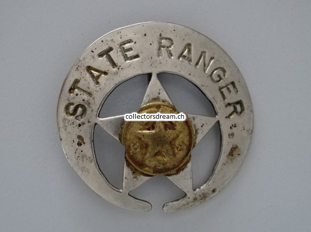 Metallabzeichen / Badge "State Ranger Texas"