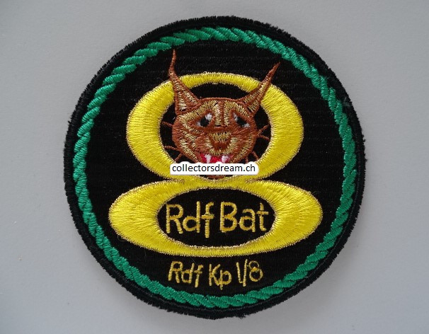 Patch / Stoffabzeichen Schweizer Armee Rdf Bat 8 Rdf Kp I/8, grüner Rand