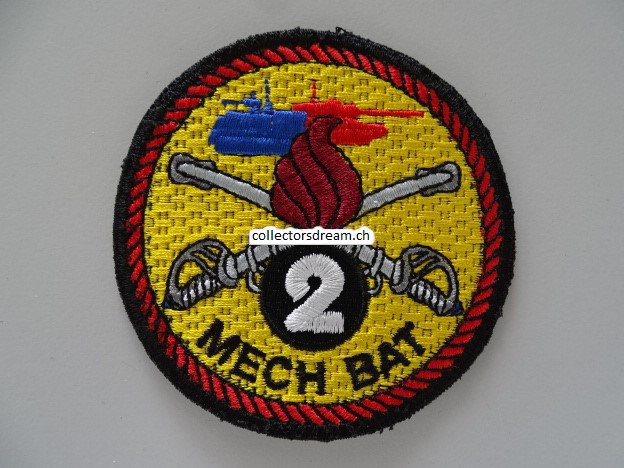Patch / Stoffabzeichen Schweizer Armee MECH BAT 2 roter Rand