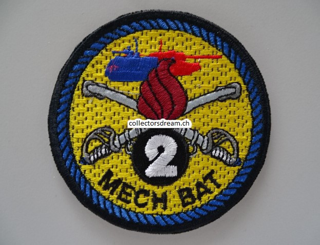 Patch / Stoffabzeichen Schweizer Armee MECH BAT 2 blauer Rand
