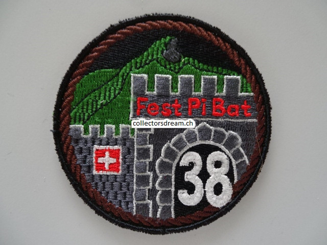 Patch / Stoffabzeichen Schweizer Armee Fest Pi Bat 38