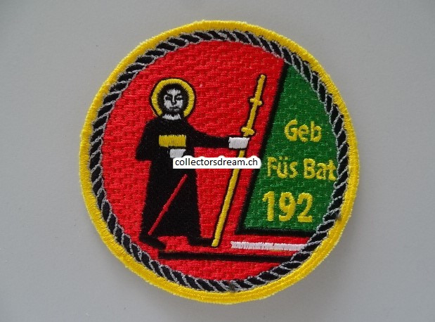 Patch / Stoffabzeichen Schweizer Armee Geb Füs Bat 192