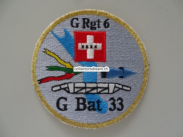 Patch / Stoffabzeichen Schweizer Armee G BAT 33 G Rgt 6