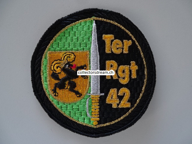Patch / Stoffabzeichen Schweizer Armee Ter Rgt 42