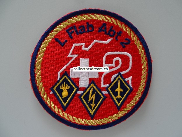 Patch / Stoffabzeichen Schweizer Armee L Flab Abt 2