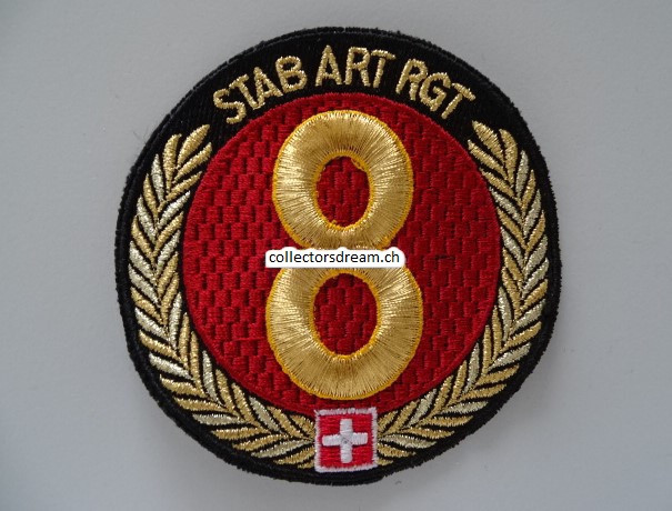 Patch / Stoffabzeichen Schweizer Armee STAB ART RGT 8