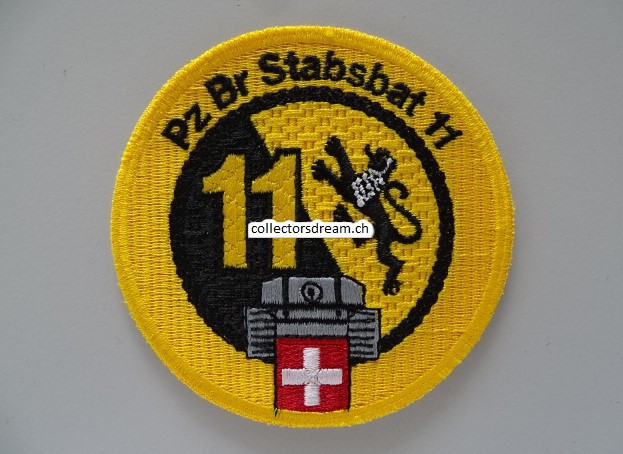 Patch / Stoffabzeichen Schweizer Armee Pz Br Stabsbat 11