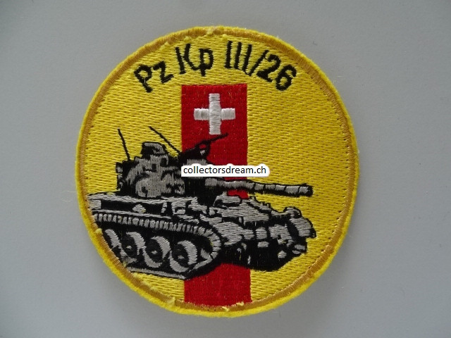 Patch / Stoffabzeichen Schweizer Armee Pz Kp III/26