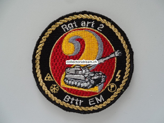 Patch / Stoffabzeichen Schweizer Armee Rg art 2 Bttr EM