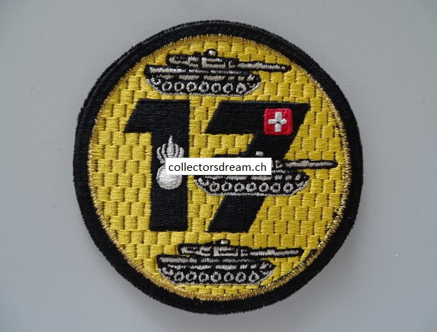 Patch / Stoffabzeichen Schweizer Armee PZ 17 schwarzer Rand