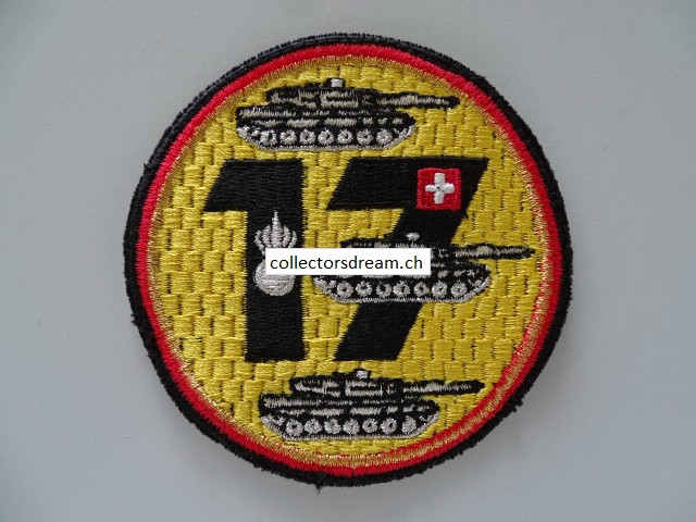 Patch / Stoffabzeichen Schweizer Armee PZ 17 roter Rand