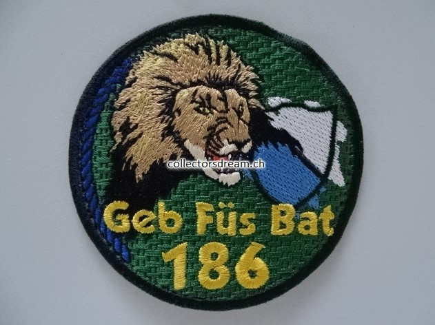 Patch / Stoffabzeichen Schweizer Armee Geb Füs Bat 186