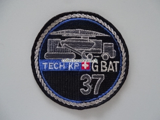 Patch / Stoffabzeichen Schweizer Armee TECH KP G BAT 37, blauer Ring