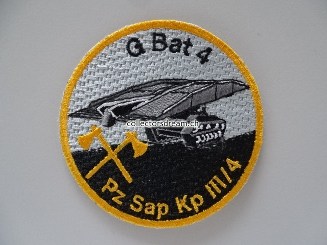 Patch / Stoffabzeichen Schweizer Armee G Bat 4 Pz Sap Kp III/4