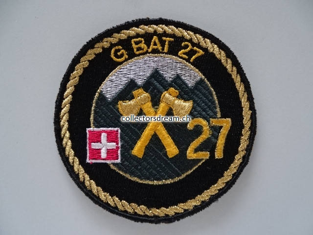 Patch / Stoffabzeichen Schweizer Armee G BAT 27
