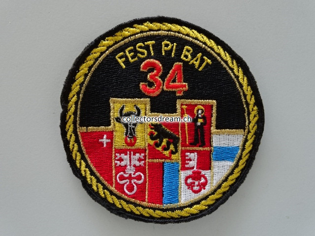 Patch / Stoffabzeichen Schweizer Armee FEST PI BAT 34