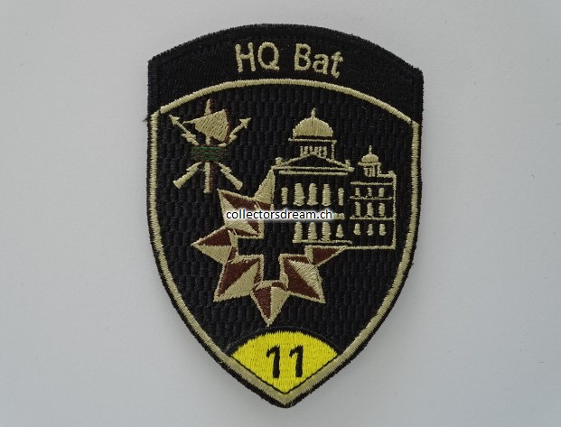 Patch /Stoffabzeichen, Klett, HQ Bat 11, gelb