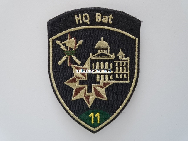 Patch /Stoffabzeichen, Klett, HQ Bat 11, grün
