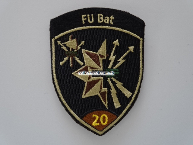 Patch /Stoffabzeichen, Klett, FU Bat 20, braun