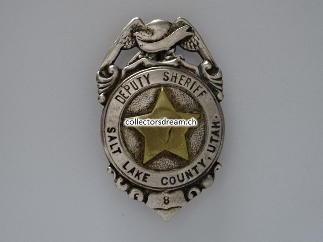 Metallabzeichen / Badge "Deputy Sheriff" Salt Lake County Utah