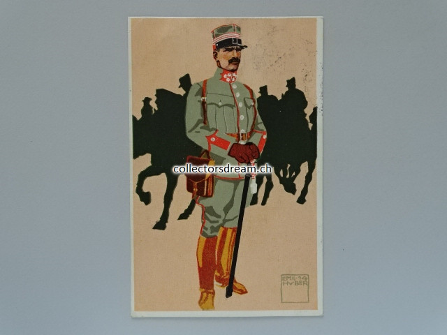 Militär Postkarte Oberst in Uniform Ord. 1914 Cavallerie