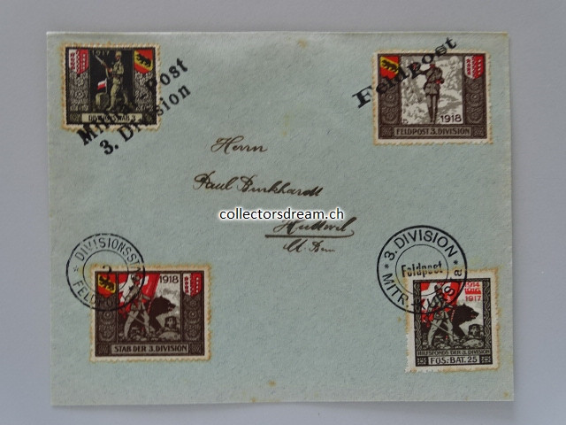 Soldatenmarken I. Weltkrieg auf Briefumschlag / Couvert