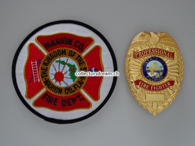 Metall Badge - Dienstmarke Professional Fire Fighter State of Florida
