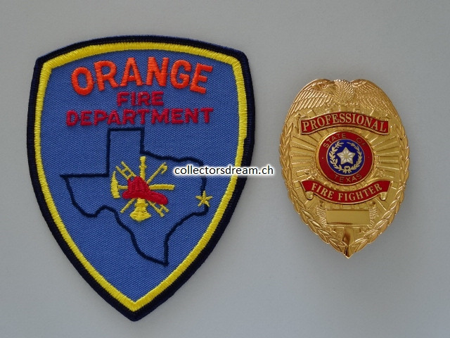 Metall Badge - Dienstmarke Professional Fire Fighter State of Texas
