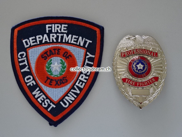 Metall Badge - Dienstmarke Professional Fire Fighter State of Texas