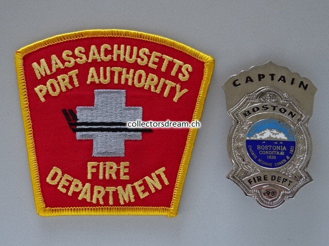 Metall Badge - Dienstmarke Captain Boston Fire Dept.