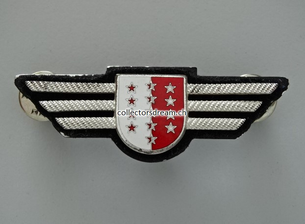 Metall Brustflügel Kapo Wallis / Police Valais