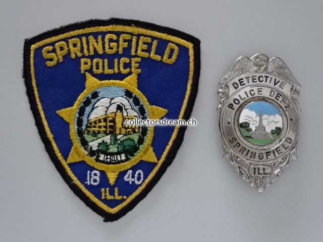 Metall Badge Police Dept. Springfield Illinois / Detective