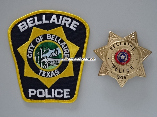 Badge Bellaire Police Sate of Texas