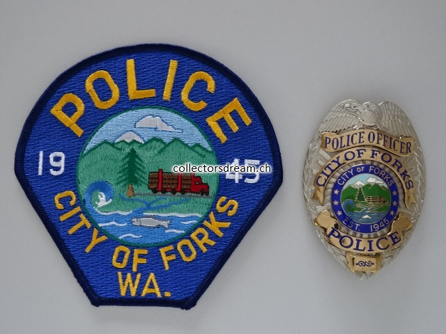 Police Badge Officer City of Forks State Washington