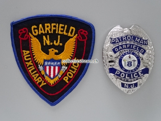 Police Badge Partolman Garfield Police State New Jersey