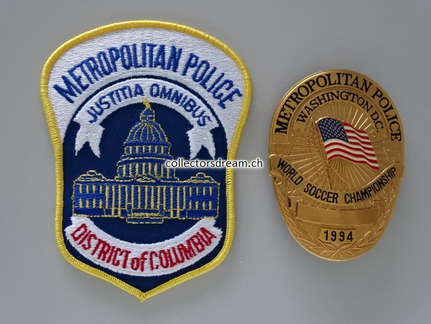 Police Badge Metropolitan Police Washington D.C. World Soccer Championship