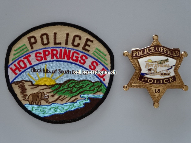 Police Badge Officer Hot Springs State South Dakota