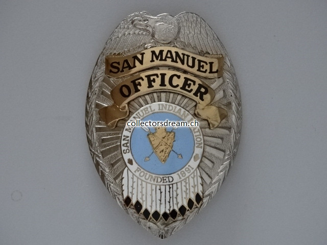 Metall Badge San Manuel Officer Indian Nation
