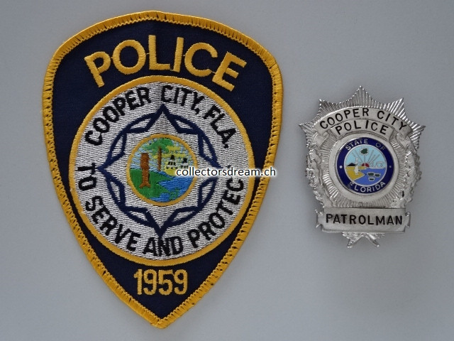Police Badge Patrolman Cooper City State Florida