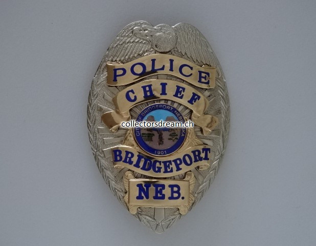 Police Badge Chief Bridgeport Police State Nebraska