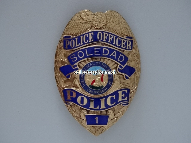 Police Badge Officer Soledad Police State California