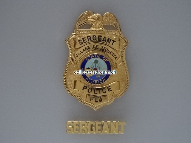 Police Badge Sergeant Police Village of Tequesta State Florida